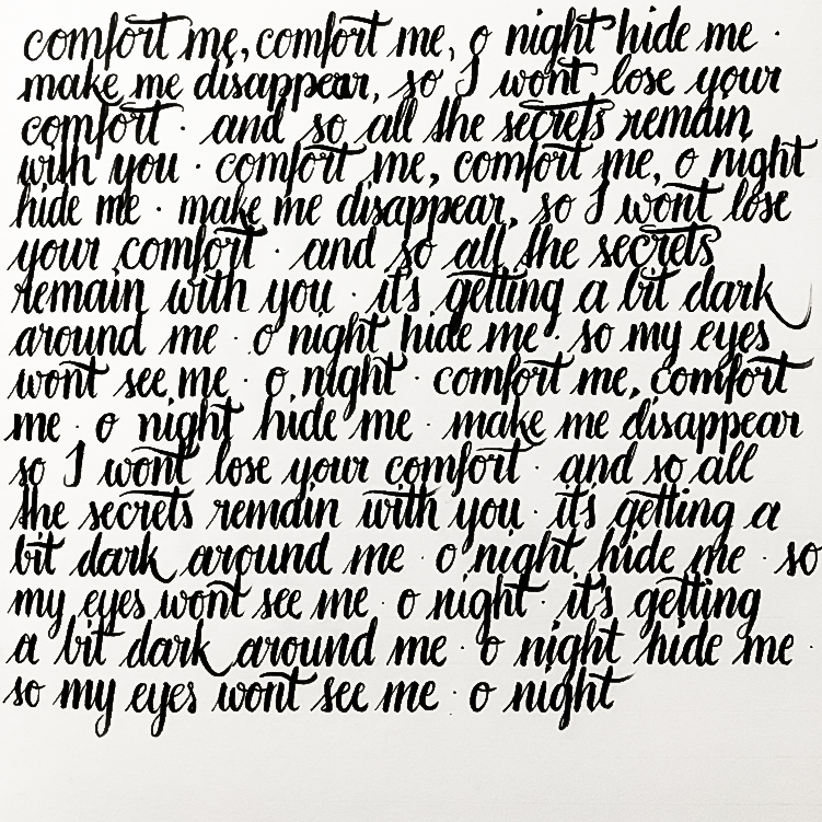 Entwurf - Songtext in Schönschrift